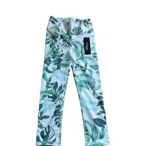 BEBE Sport Palm Leaf Tropical Crop Leggings Sz S NEW with tags